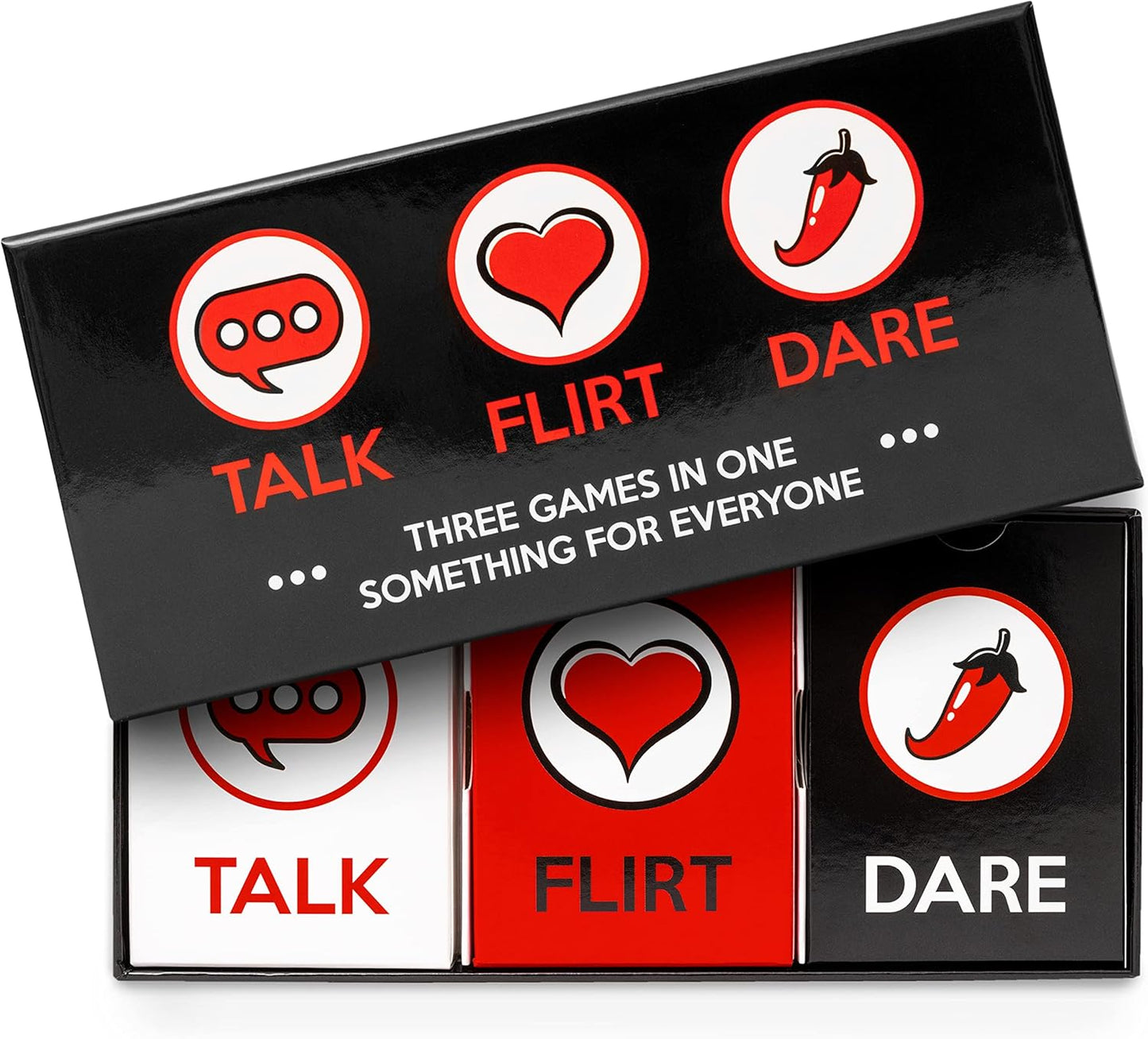 Talk Flirt Dare, 3 în 1, Joc de cărți pentru cupluri