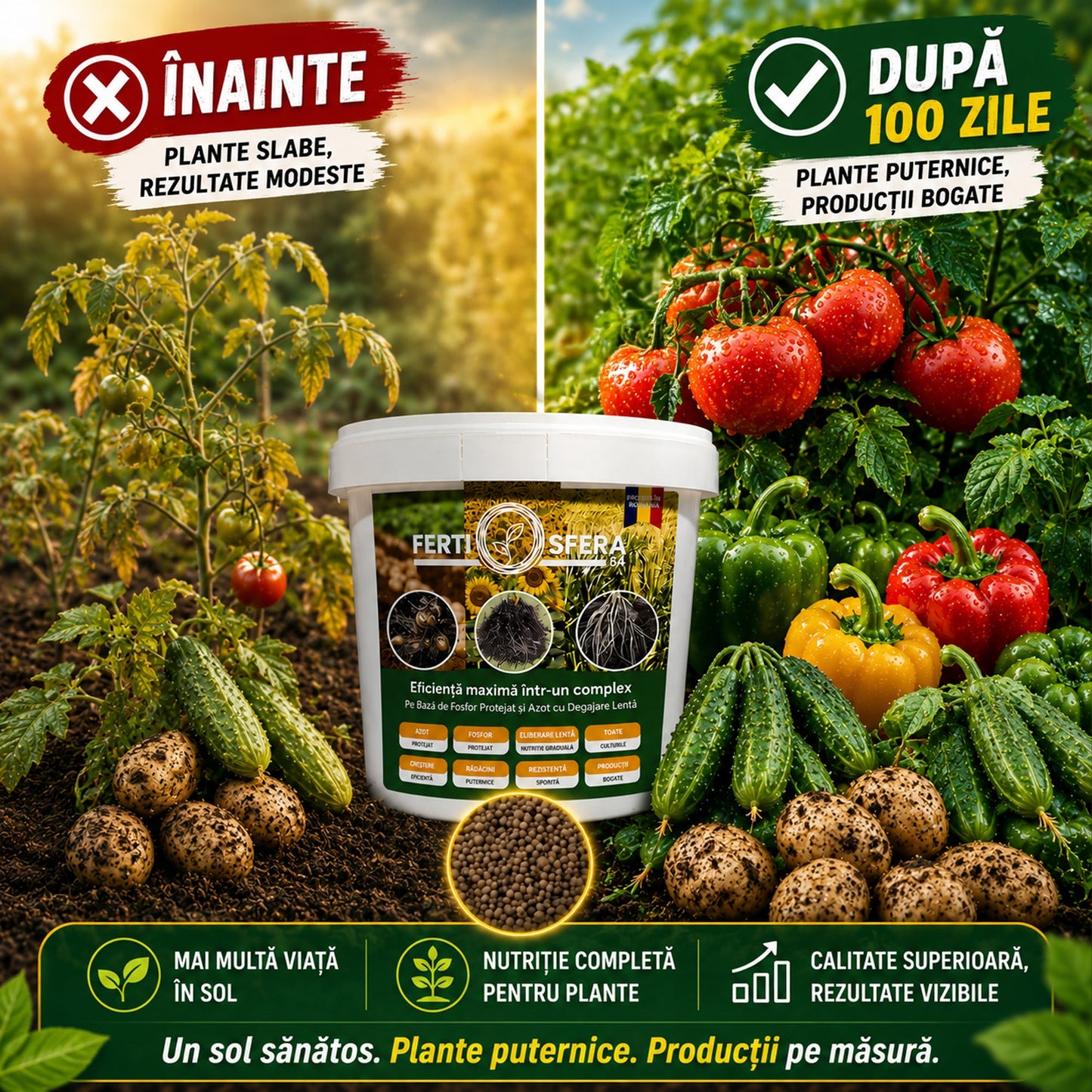 Ingrasamant Complex NP cu Azot si Fosfor - Ferti Sfera 64, 18% N, 46% P2O6