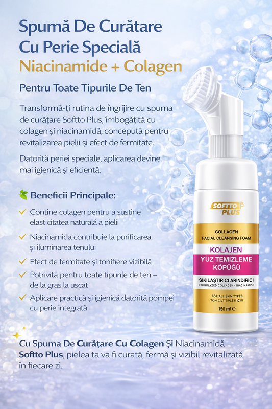 Spumă De Curățare Cu Perie Specială Niacinamide + Colagen