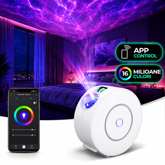 Lampa de veghe tip proiector stele cu aplicatie pe telefon