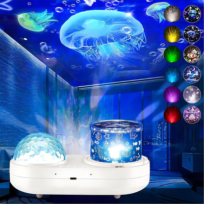 Lampa proiectie pentru copii, 3W, 5V USB, Telecomanda + buton On/OFF, Alb