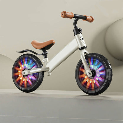 Bicicleta de echilibru Timebox, Fara pedale, LED, Sa reglabila, Alb