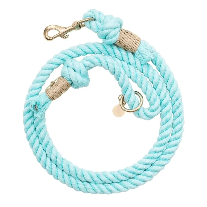 Lesă funie pentru câini, lungime 1.5m, cyan