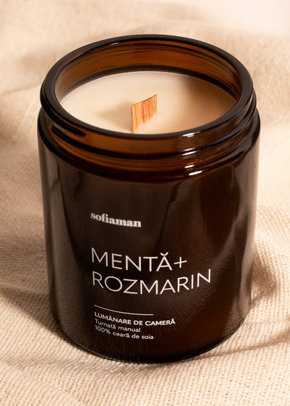 Lumânare Din Ceară De Soia Mentă Și Rozmarin