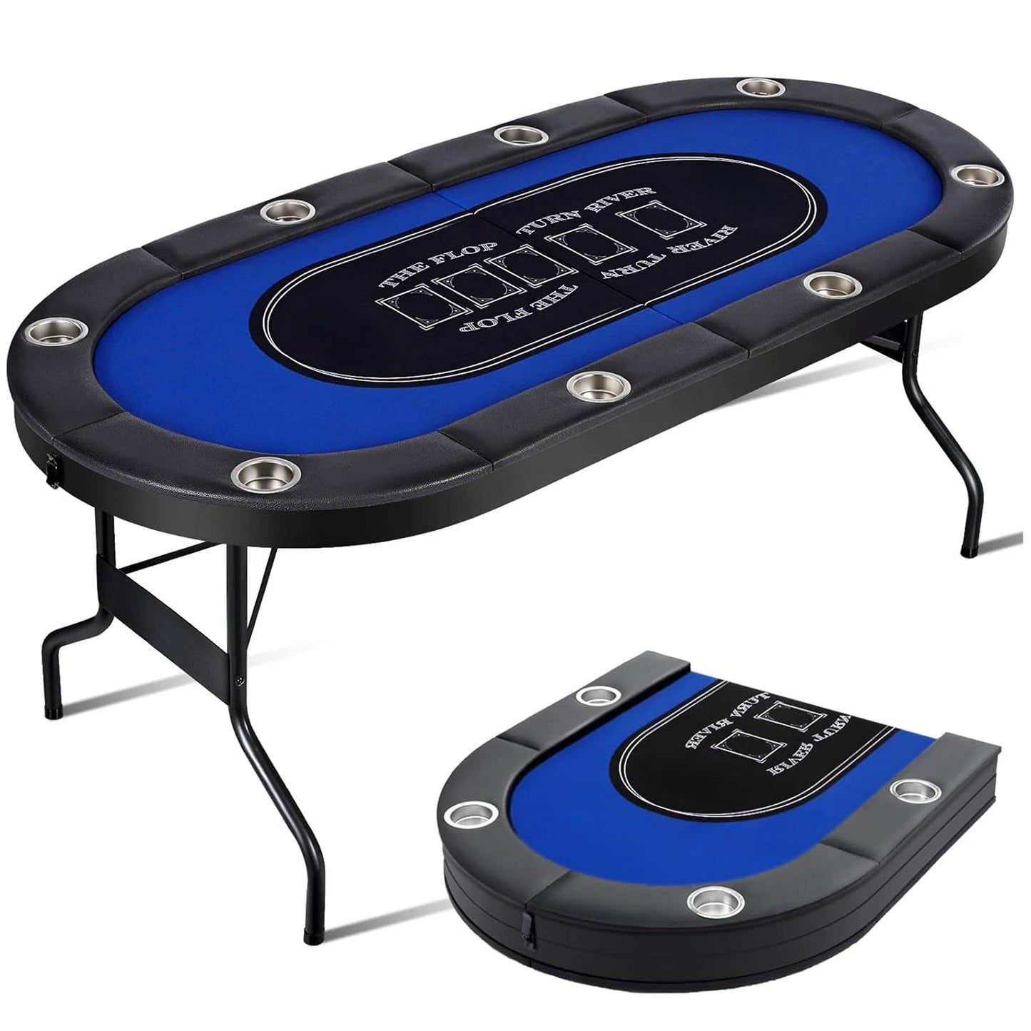 Masa de Poker Pliabila Timebox, 8 Jucatori, Albastru