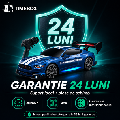 Masina cu telecomanda RC Timebox, 30km/h, 1:24, 4x4, Drift car, Albastru