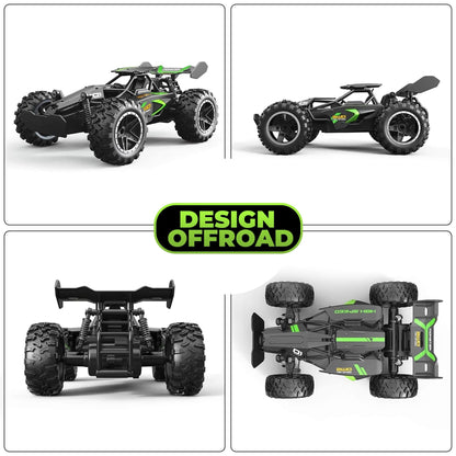 Masina cu telecomanda Monster RC Truck Timebox, 25km/h, 1:18, 2WD, Negru/Verde