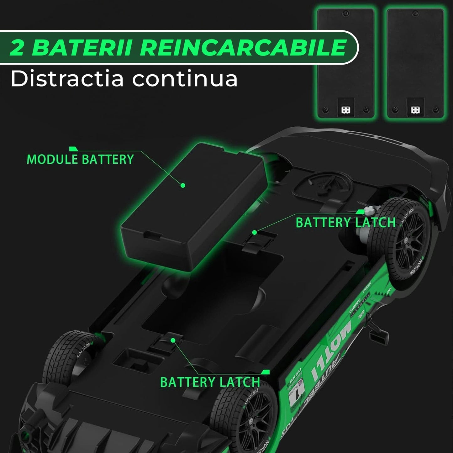 Masina cu telecomanda RC Timebox, 30km/h, 1:16, 4x4, Drift car, Verde