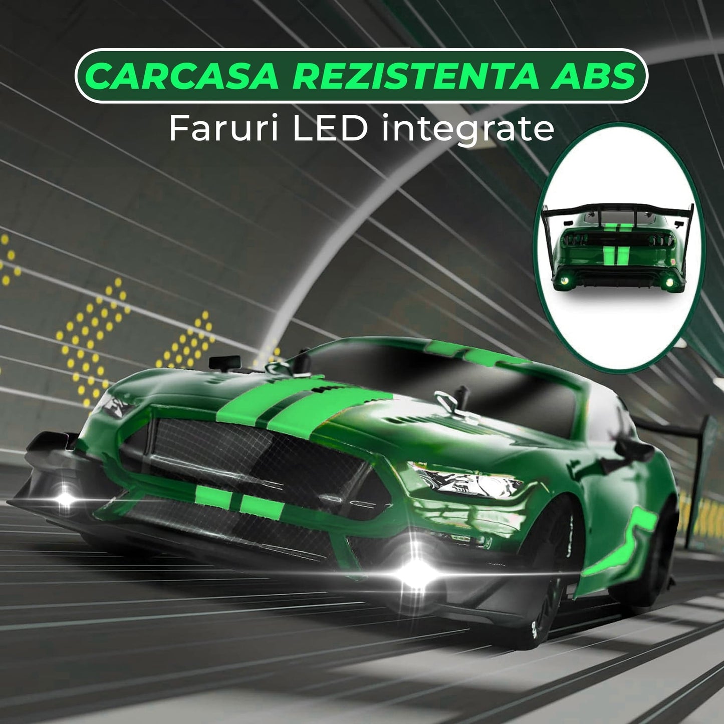 Masina cu telecomanda RC Timebox, 30km/h, 1:16, 4x4, Drift car, Verde