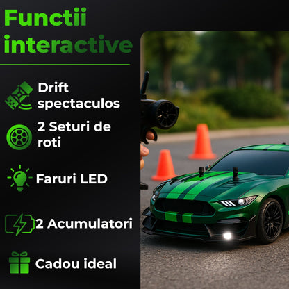 Masina cu telecomanda RC Timebox, 30km/h, 1:16, 4x4, Drift car, Verde