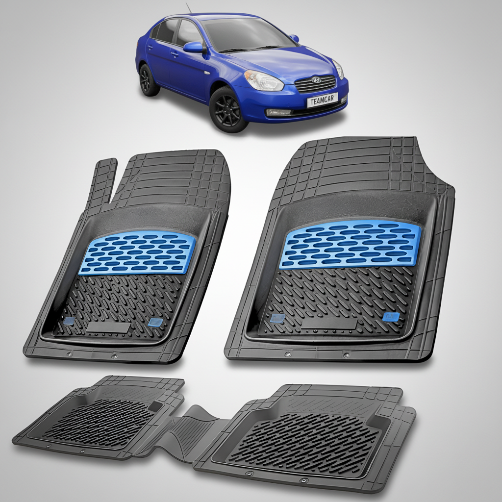 Covorase Auto Cauciuc Tip Tavita Hyundai Accent III (2006-2010) - Blue