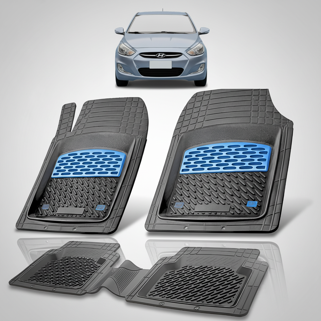 Covorase Auto Hyundai Accent IV (FL-2015–2019)-Cauciuc Tip Tavita-Blue