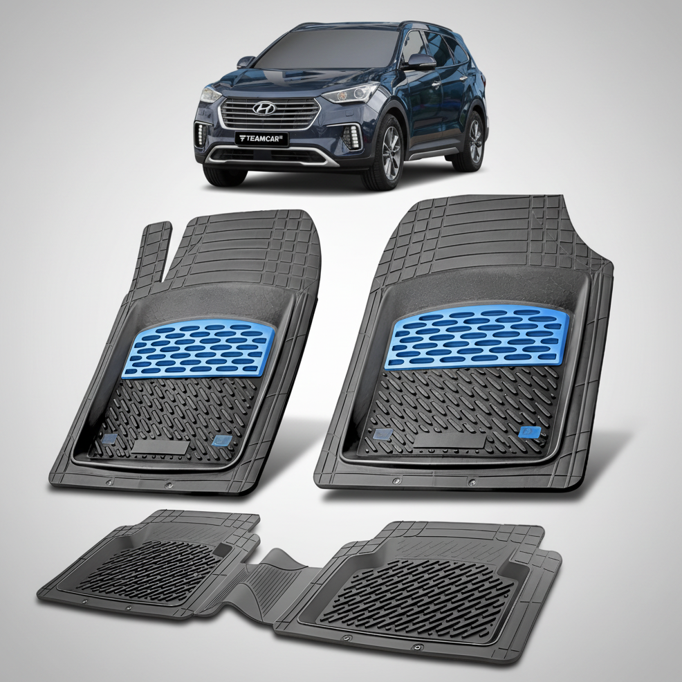 Covorase Auto Hyundai Grand Santa Fe (2016–2018) - Cauciuc Tip Tavita-Blue
