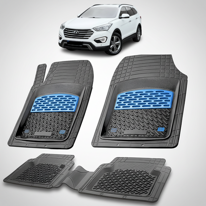Covorase Auto Hyundai Grand Santa Fe (2013–2015) - Cauciuc Tip Tavita-Blue