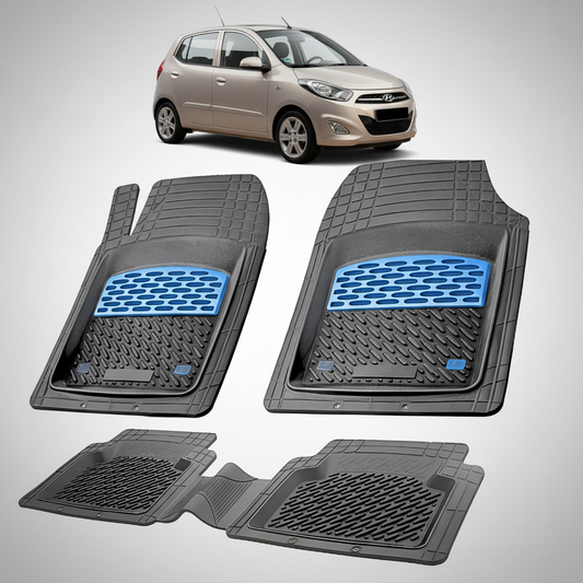 Covorase Auto Hyundai i10 2010-2013 - Cauciuc Tip Tavita-Blue
