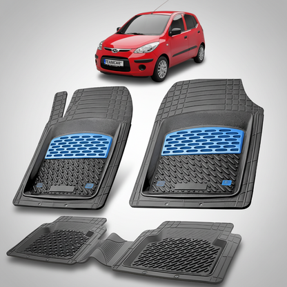 Covorase Auto Hyundai i10 2007-2010 - Cauciuc Tip Tavita-Blue