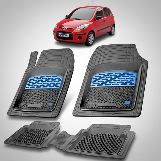 Covorase Auto Hyundai i10 2007-2010 - Cauciuc Tip Tavita-Blue