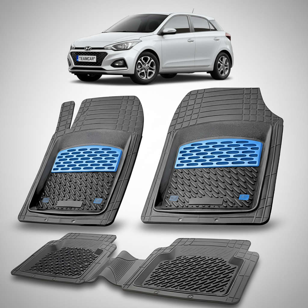 Covorase Auto Hyundai i20 Facelift 2018-2020 - Tavita Cauciuc-Blue