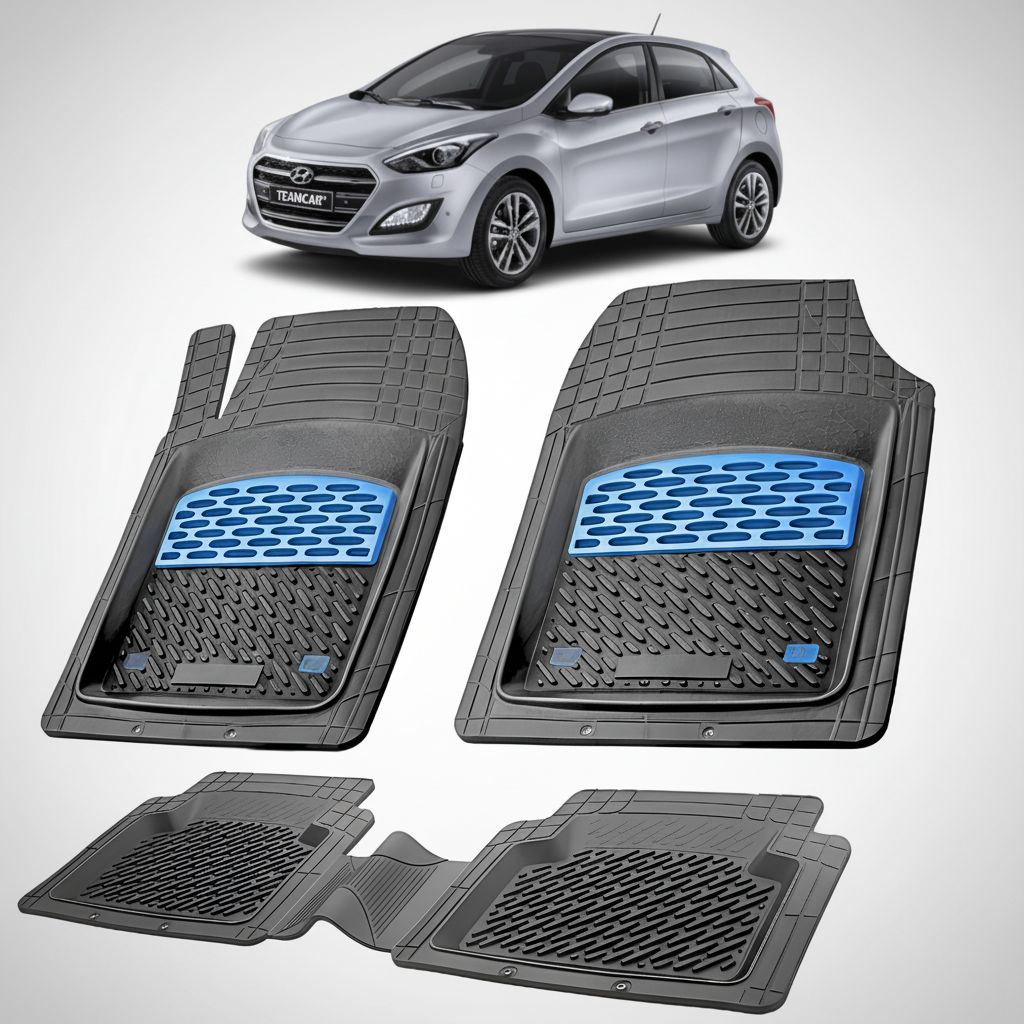 Covorase Auto Hyundai i30 II (2012-2017) - Cauciuc Tip Tavita -Blue