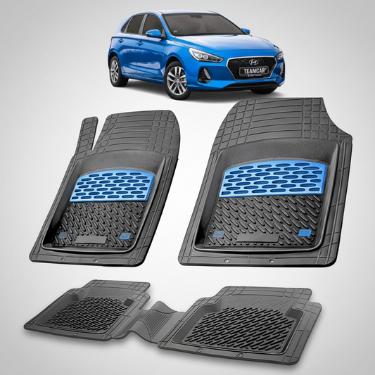 Covorase Auto Hyundai i30 III (2017-2020) - Cauciuc Tip Tavita -Blue