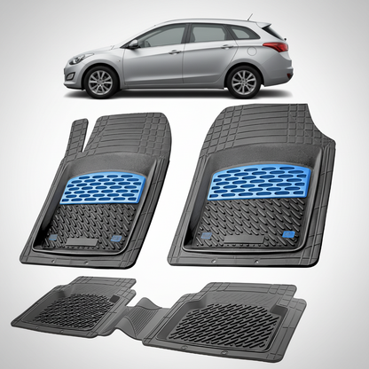Covorase Auto Hyundai i30 II Tourer (2012-2017) - Cauciuc Tip Tavita -Blue