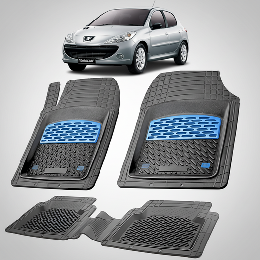 Covorase Cauciuc tip Tavita Compatibile Peugeot 206 Plus Hatchback 5 usi, Blue