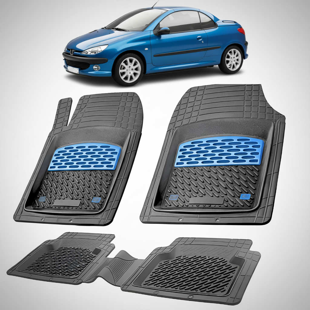 Covorase Tavita Cauciuc Compatibile Peugeot 206 CC 2000-2008, Blue
