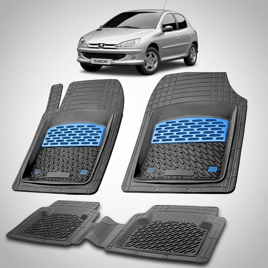 Covorase Tavita Cauciuc Compatibile Peugeot 206 (5 usi Facelift) 2003–2009 Blue