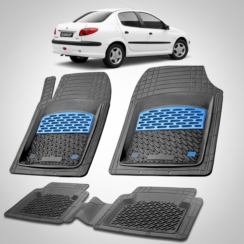 Covorase Tavita Cauciuc Compatibile Peugeot 206 Sedan 2006-2012, Blue