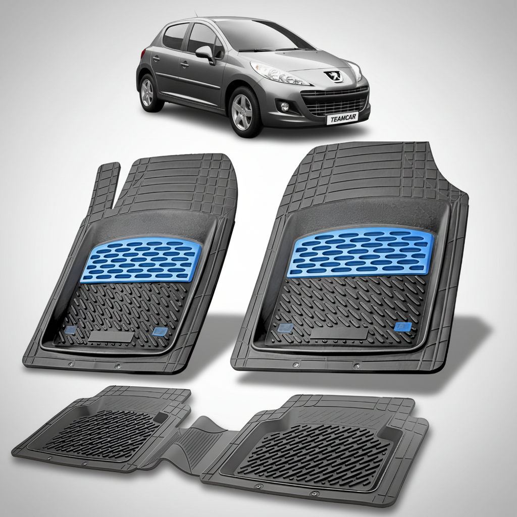 Covorase Tip Tavita Compatibile Peugeot 207 Hatchback (5 usi 2009-2012)-Blue