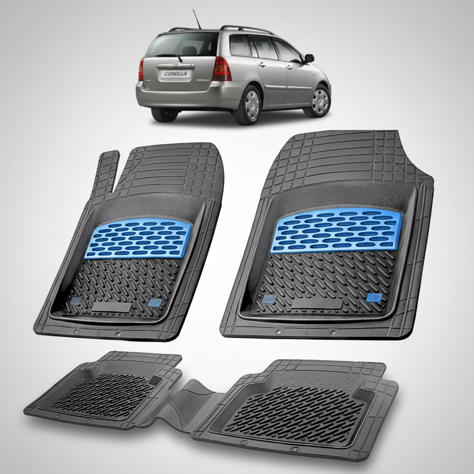 Covorase Auto Cauciuc Tip Tavita Compatibile Toyota Corolla E12 Combi (2001-2007) Blue