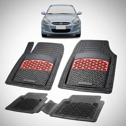 Covorase Auto Hyundai Accent IV (FL-2015–2019)-Cauciuc Tip Tavita-Red