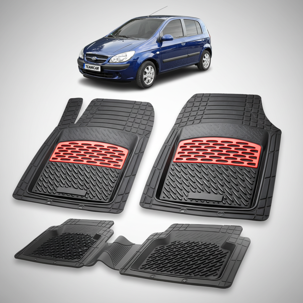 Covorase Auto Cauciuc Compatibile Hyundai Getz 2002-2011- Red