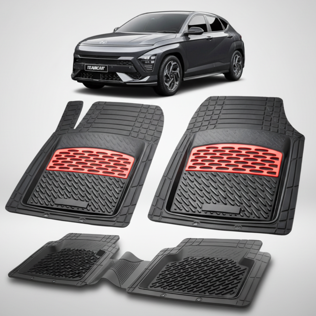 Covorase Auto Hyundai Kona 2023+ | Premium Cauciuc Tavita 3D Red