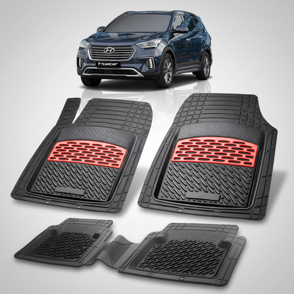 Covorase Auto Hyundai Grand Santa Fe (2016–2018) - Cauciuc Tip Tavita-Red