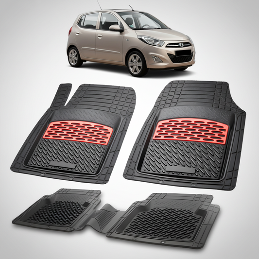 Covorase Auto Hyundai i10 2010-2013 - Cauciuc Tip Tavita-Red