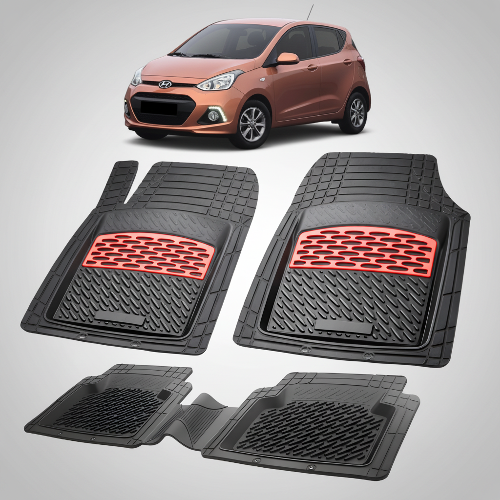 Covorase Auto Hyundai i10 2013-2016 - Tavita Cauciuc-Red