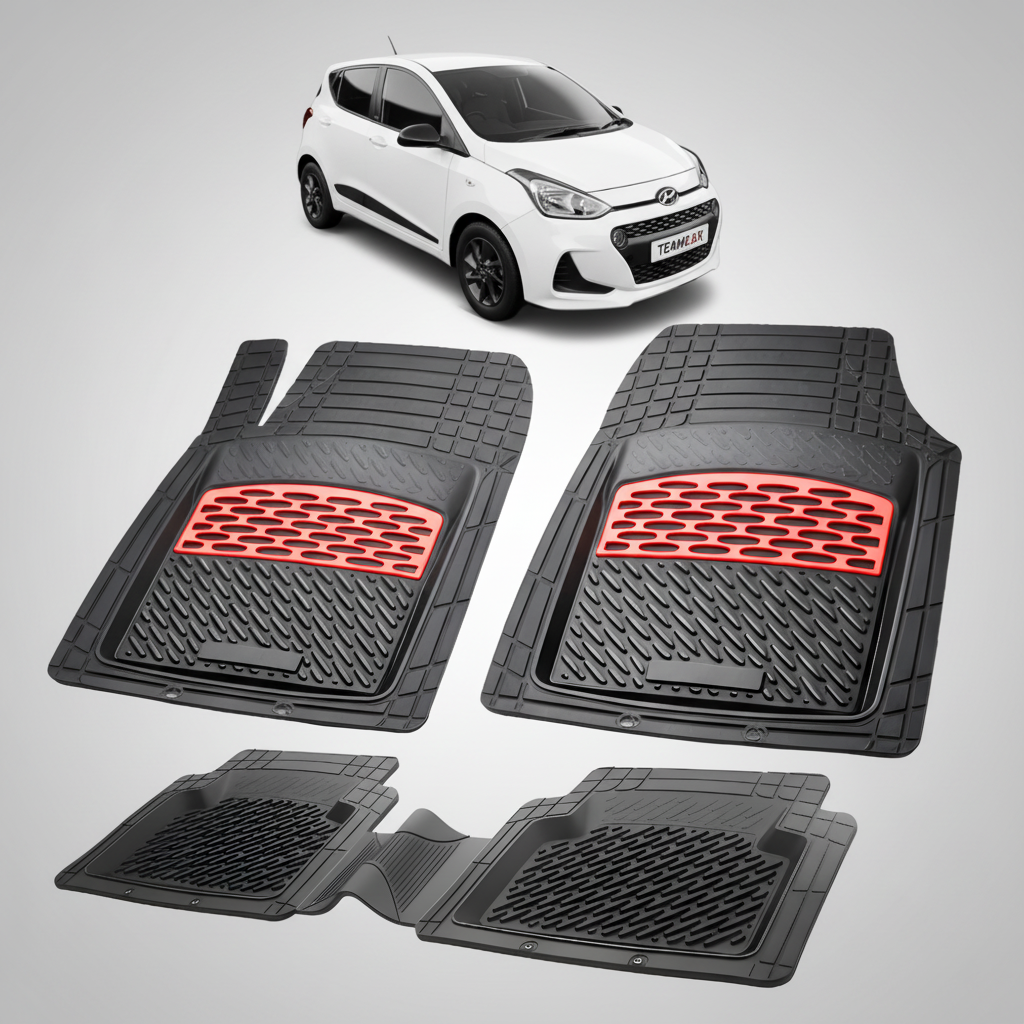 Covorase Auto Hyundai i10 2016-2019 - Tavita Cauciuc-Red