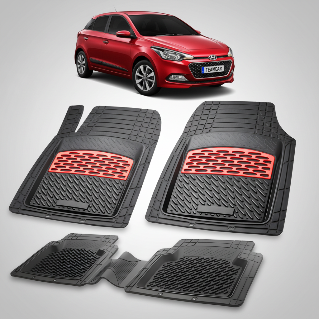 Covorase Auto Hyundai i20 Hatchback 2014-2018 - Tavita Cauciuc-Red