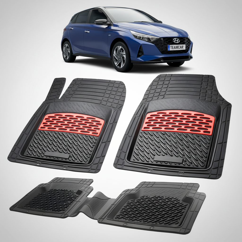 Covorase Auto Hyundai i20 2020-2023 - Tavita Cauciuc-Red