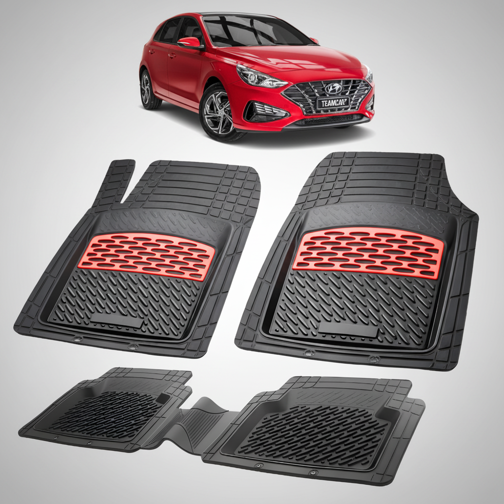 Covorase Hyundai i30 III Hatchback 2020-2026 - Cauciuc Tip Tavita -Red