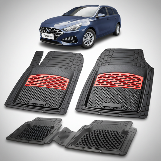 Covorase Hyundai i30 III Tourer 2020-2026 - Cauciuc Tip Tavita - Red