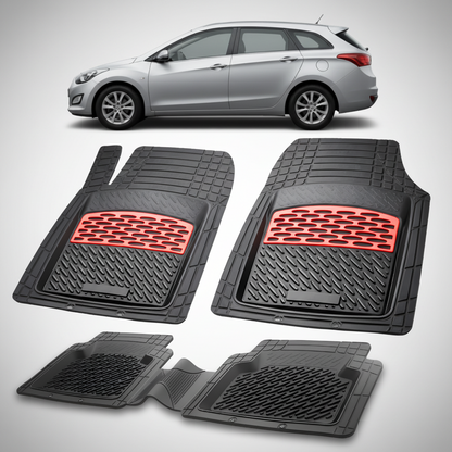 Covorase Auto Hyundai i30 II Tourer (2012-2017) - Cauciuc Tip Tavita -Red