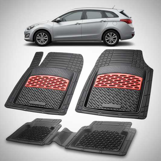 Covorase Auto Hyundai i30 II Tourer (2012-2017) - Cauciuc Tip Tavita -Red