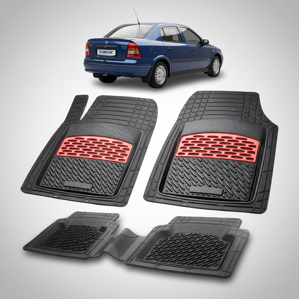 Covorașe Auto Tip Tăviță Compatibile Opel Astra G (1998–2009)-Red- Sedan