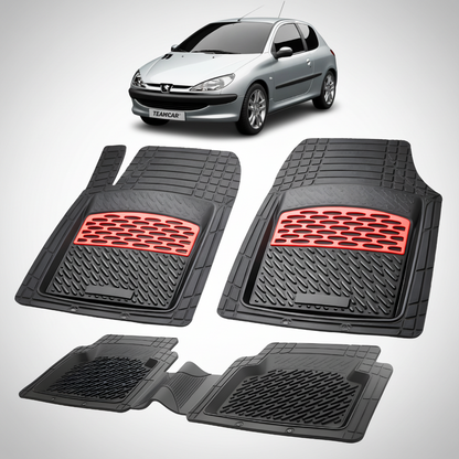 Covorase Tavita Cauciuc Compatibile Peugeot 206 Hatchback (3 usi-1998-2003) Red