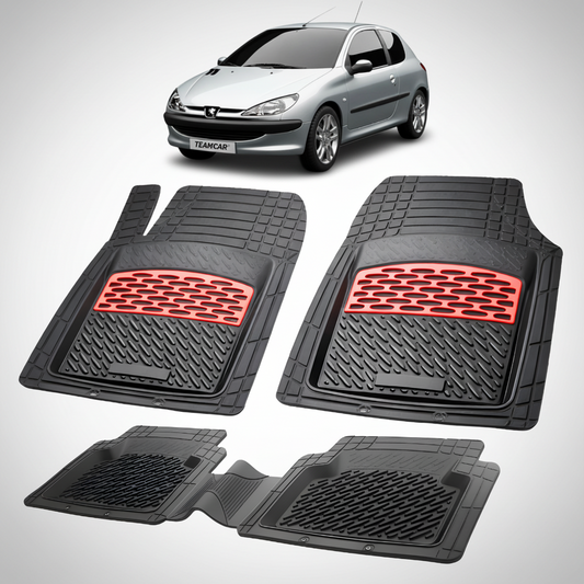 Covorase Tavita Cauciuc Compatibile Peugeot 206 Hatchback (3 usi-1998-2003) Red