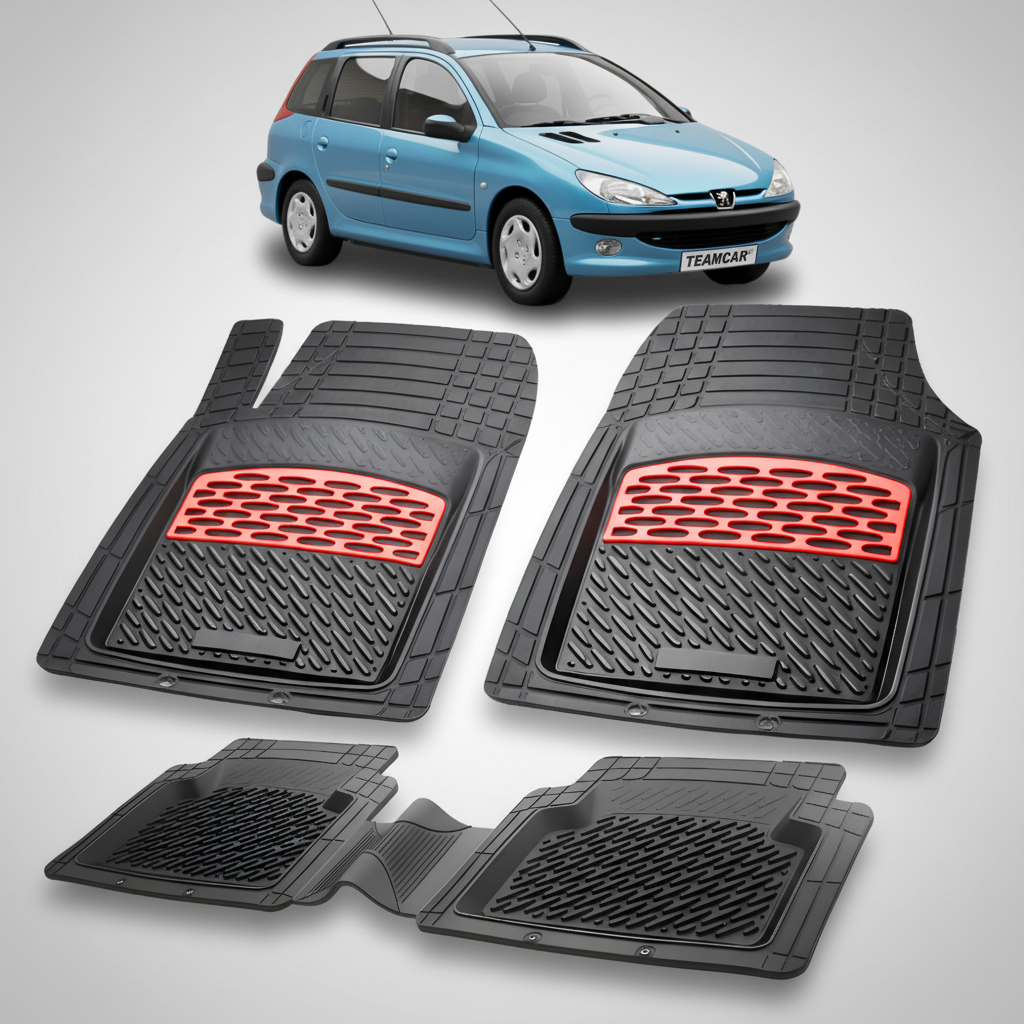 Covorase Auto Tip Tavita Compatibile Peugeot 206 SW (2002-2007) Red
