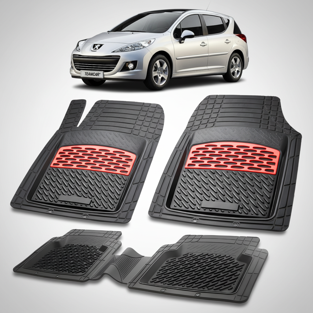 Covorase Tip Tavita Compatibile Peugeot 207 SW (2009-2012)-Red