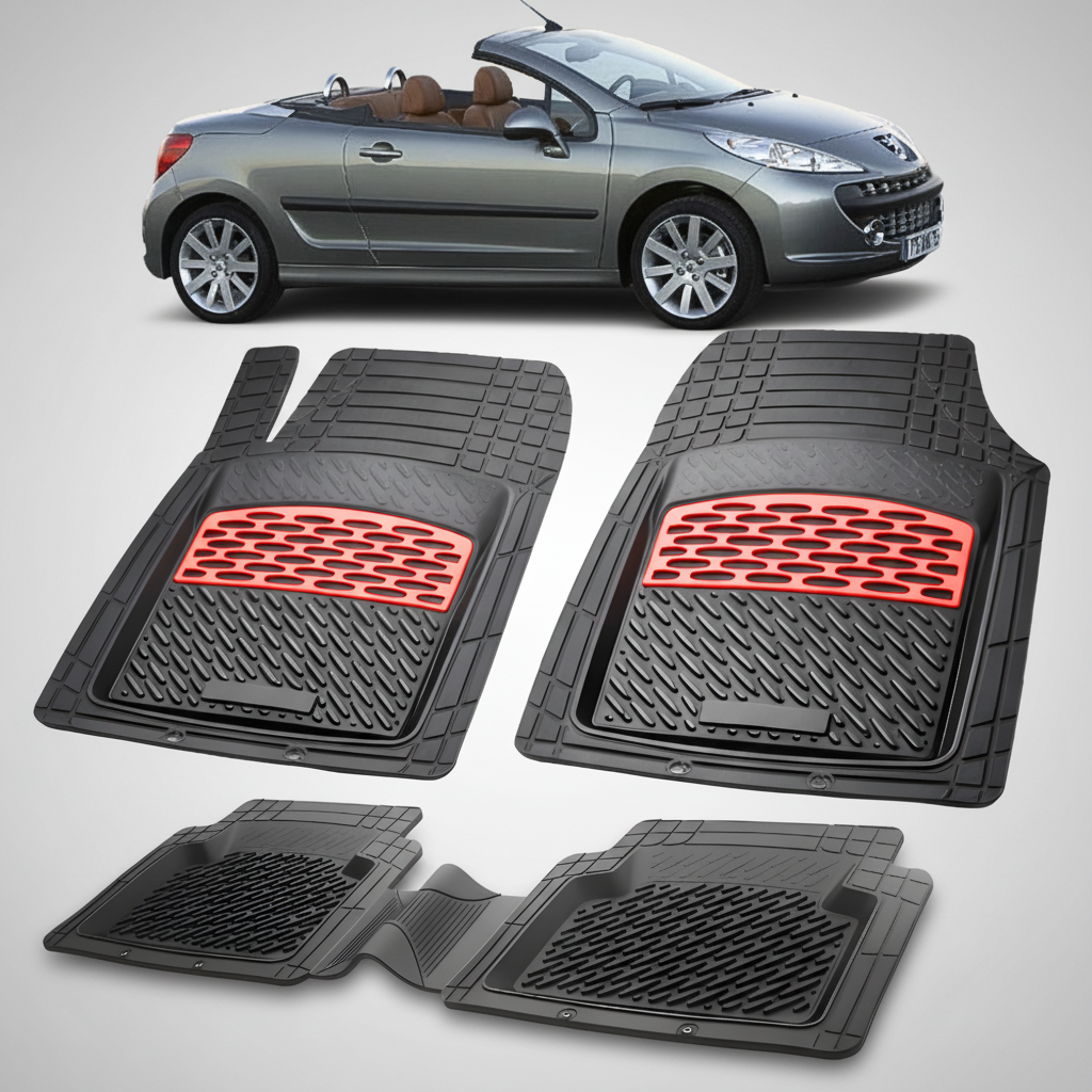 Covorase Auto Tip Tavita Compatibile Peugeot 207 CC (2006-2009)- Red